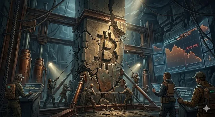 Bitcoin Falls Below $76,500 as Technical Resistance Hardens