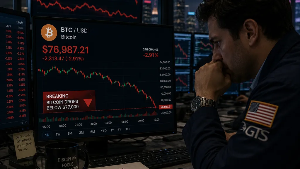 Bitcoin Retreats to $77K After Failing to Clear 200-Day Moving Average