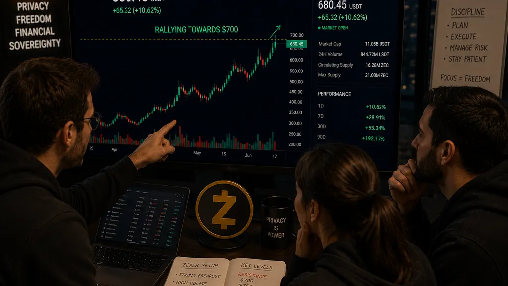 Zcash Rises 12% as Buying Pressure Tests $700 Level