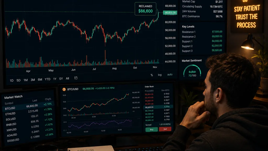 Bitcoin Rises Above $66,500 on US-Iran Peace Deal Reports
