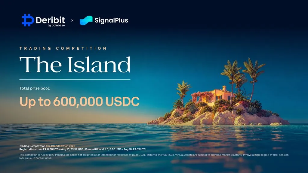 Deribit and SignalPlus Launch Island Trading Competition With $600K Prize Pool