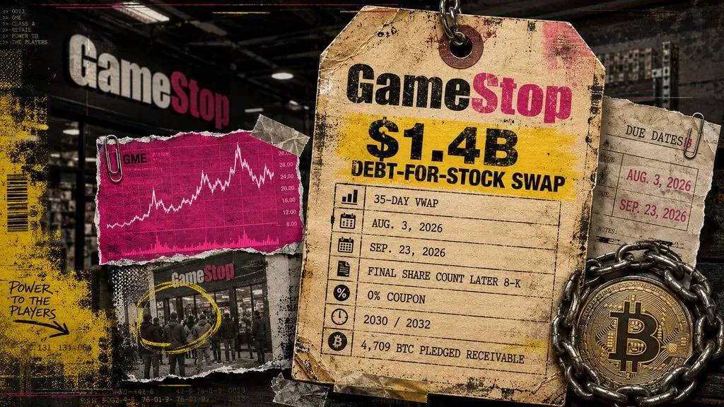 GameStop Plans $1.4B Stock Swap, Bitcoin Collateral Terms Unclear