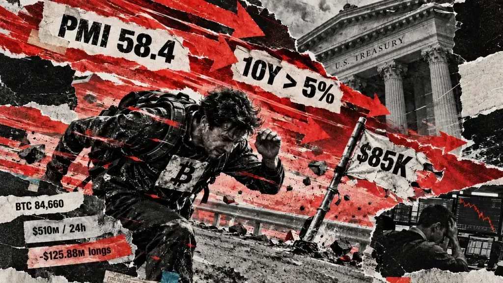 Bitcoin Falls Below $85K as Treasury Yields Rise, Short Liquidations Fade