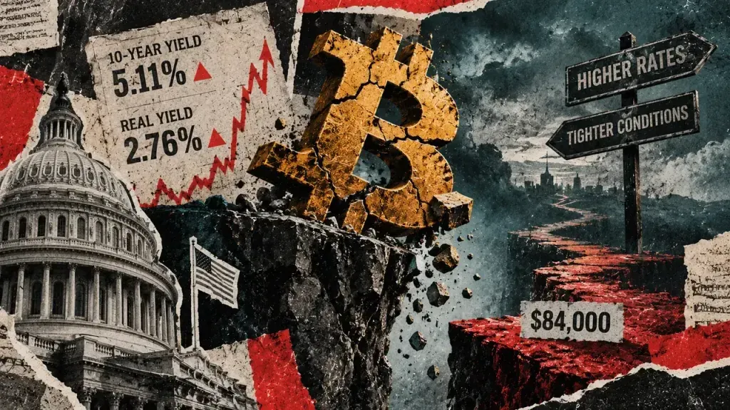 Bitcoin Falls Below $84k as US Treasury Yields Hit 16-Year High
