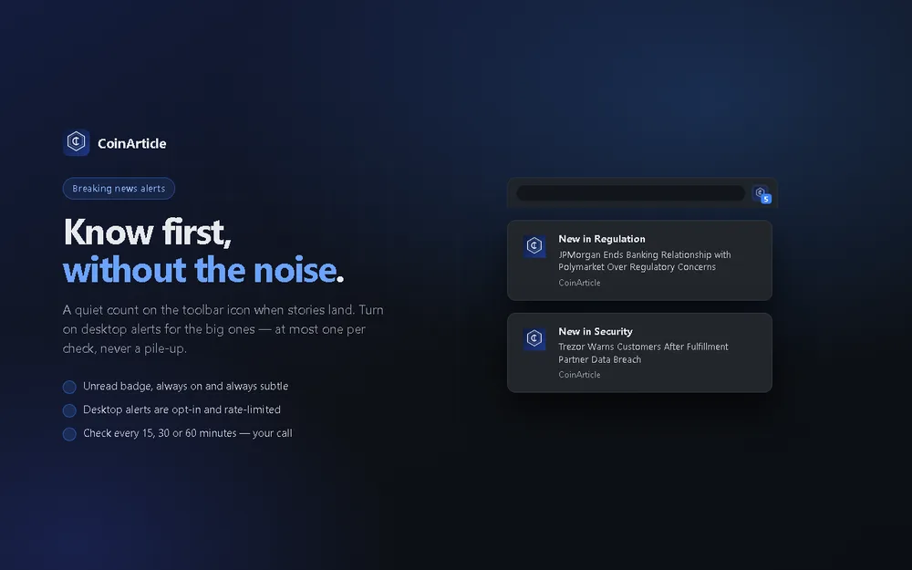 Desktop notifications from the extension announcing new stories